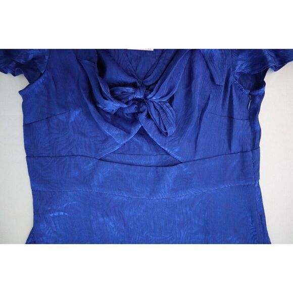 MICHAEL Michael Kors Women Sz 10 Royal Blue Zebra Print Jacquard Tie Dress - Picture 8 of 16